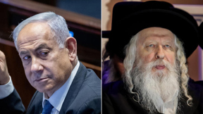 האדמו"ר מגור יעקב אריה אלתר וראש הממשלה בנימין נתניהו