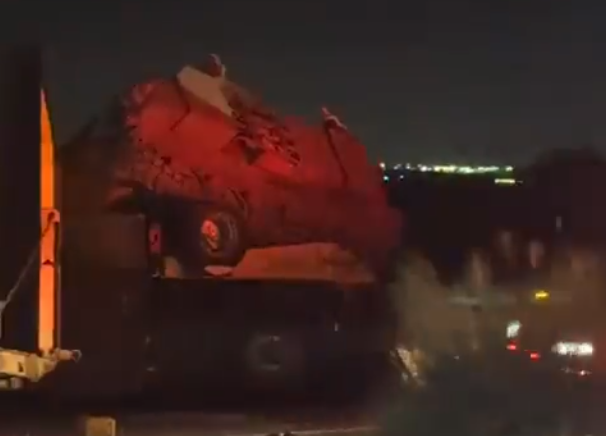 הרכב שנפגע מטנק בכביש 6