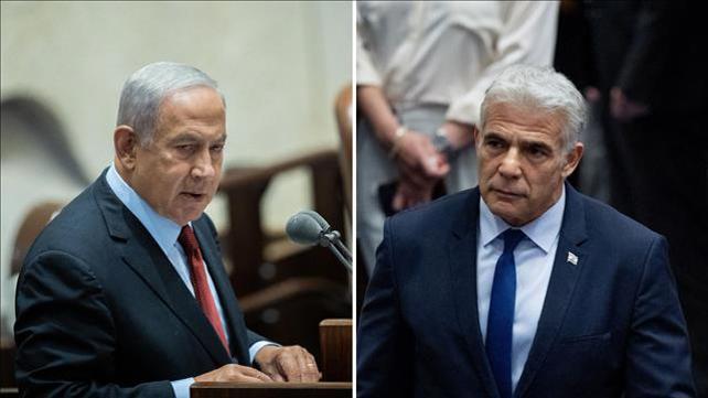 יאיר לפיד, בנימין נתניהו, יוני 2022