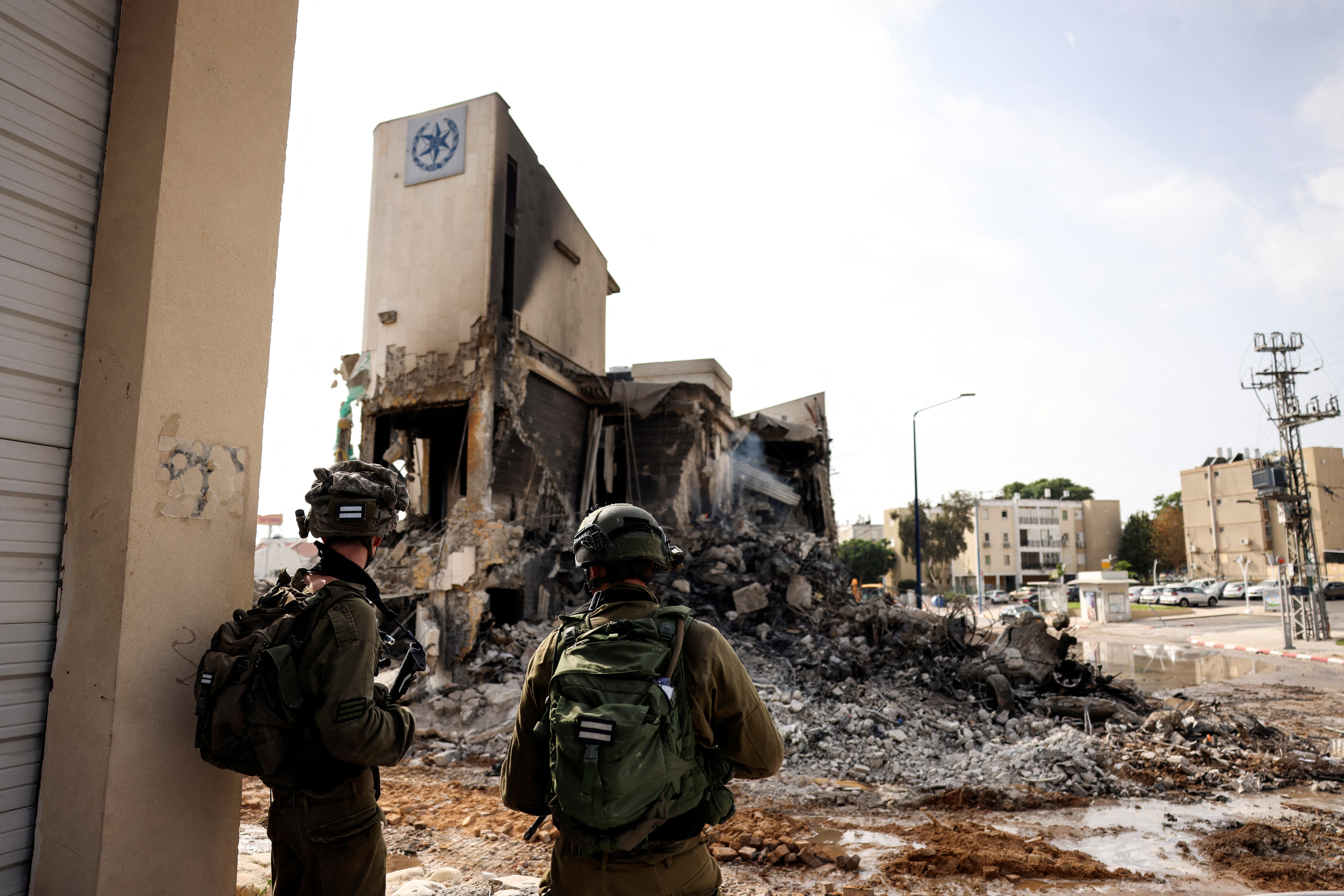 תחנת המשטרה בשדרות לאחר המתקפה ב-7 באוקטובר