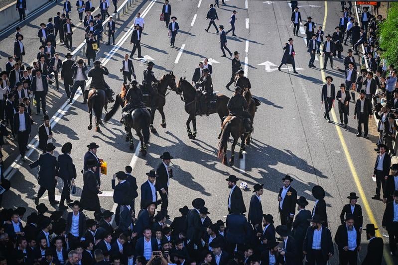 הפגנת חרדים נגד הגיוס לצה"ל בצומת גנות, יוני 2026