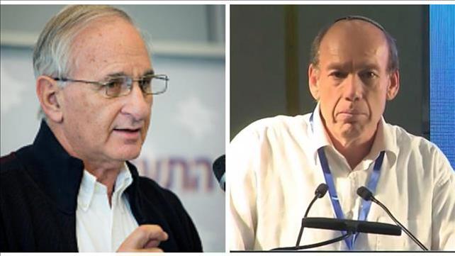 המועמדים מתניהו אנגלמן (מימין) וגיורא רום