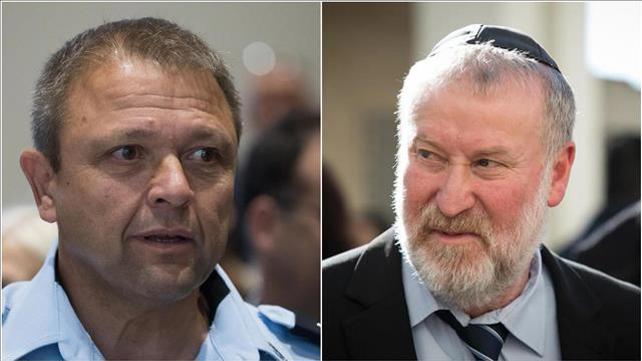 מוטי כהן ואביחי מנדלבליט מ"מ המפכ"ל והיועמ"ש היועץ המשפטי לממשלה