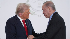 נשיא טורקיה רג'פ טייפ ארדואן עם נשיא ארצות הברית דונלד טראמפ