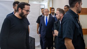 נתניהו מגיע עדות מילצ'ן בית משפט 25.6.23