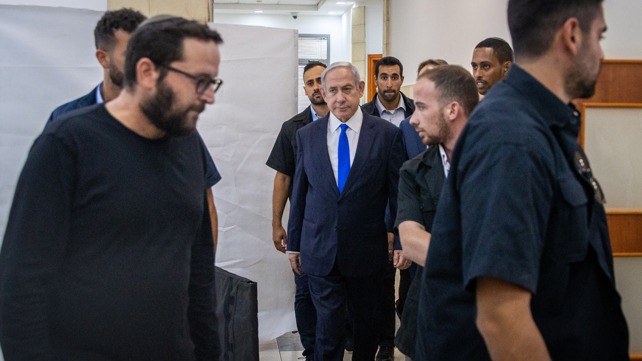 נתניהו מגיע עדות מילצ'ן בית משפט 25.6.23
