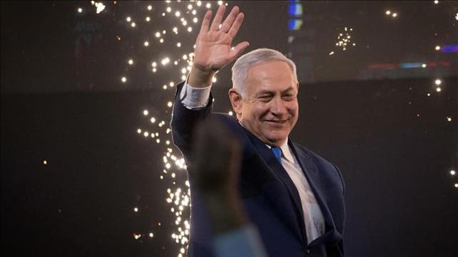 נתניהו במטה הליכוד אחרי הניצחון בבחירות