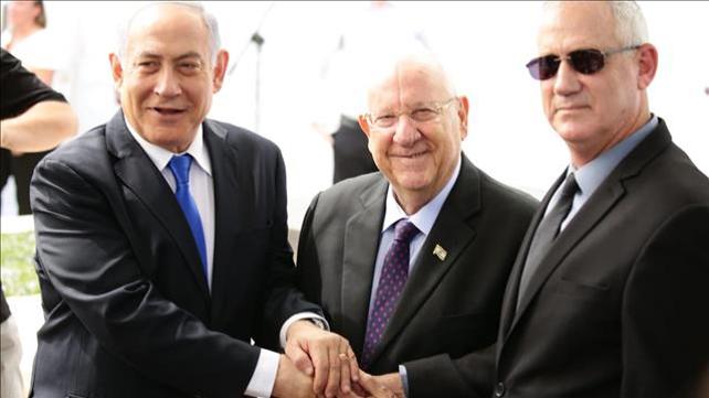 גנץ, נתניהו וריבלין