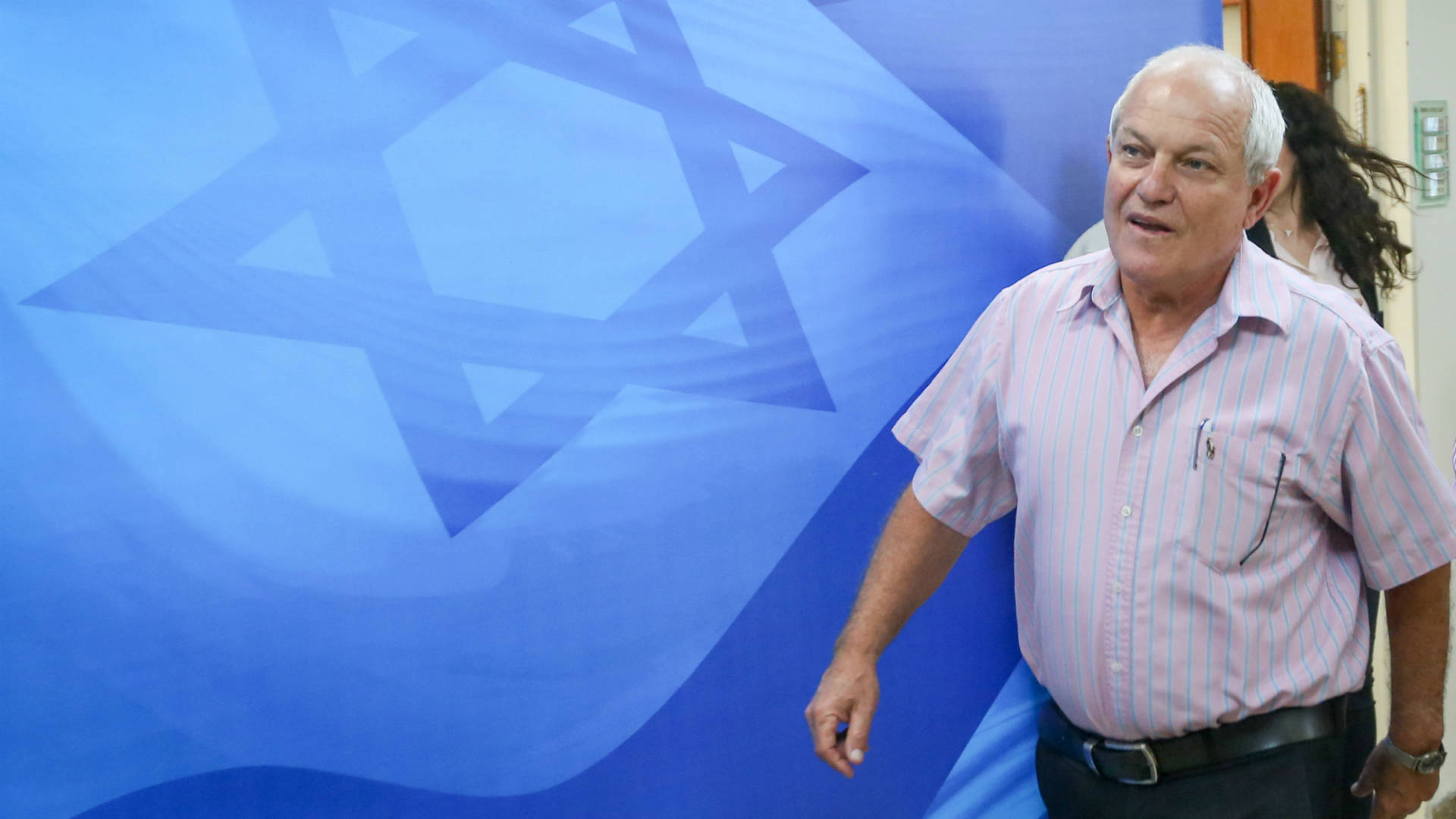 השר חיים כץ מגיע לפגישת הקבינט. יולי 2017