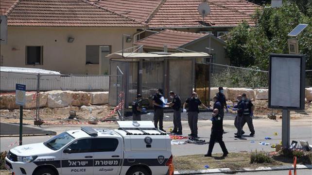 זירת פיגוע הדקירה בכפר סבר ביום הזיכרון 28.04.20