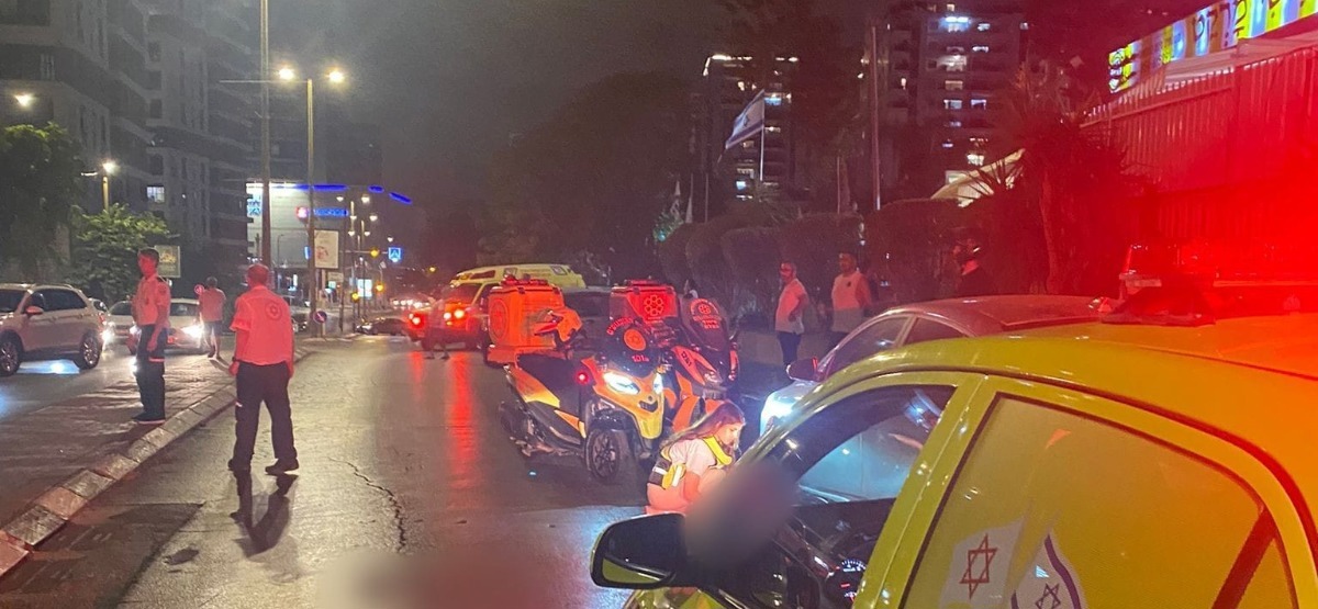 זירת התאונה של בת ה-10 שנהרגה מפגיעת רכב בקריית אונו