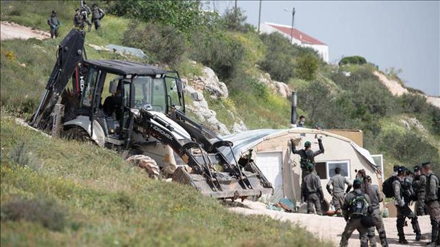 הריסת מבנים לא חוקיים במאחז קומי אורי, אפריל 2020