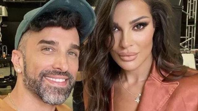 השחקנית הלבנונית נדין נג'ם והמאפר הישראלי עידו רפאל צדוק