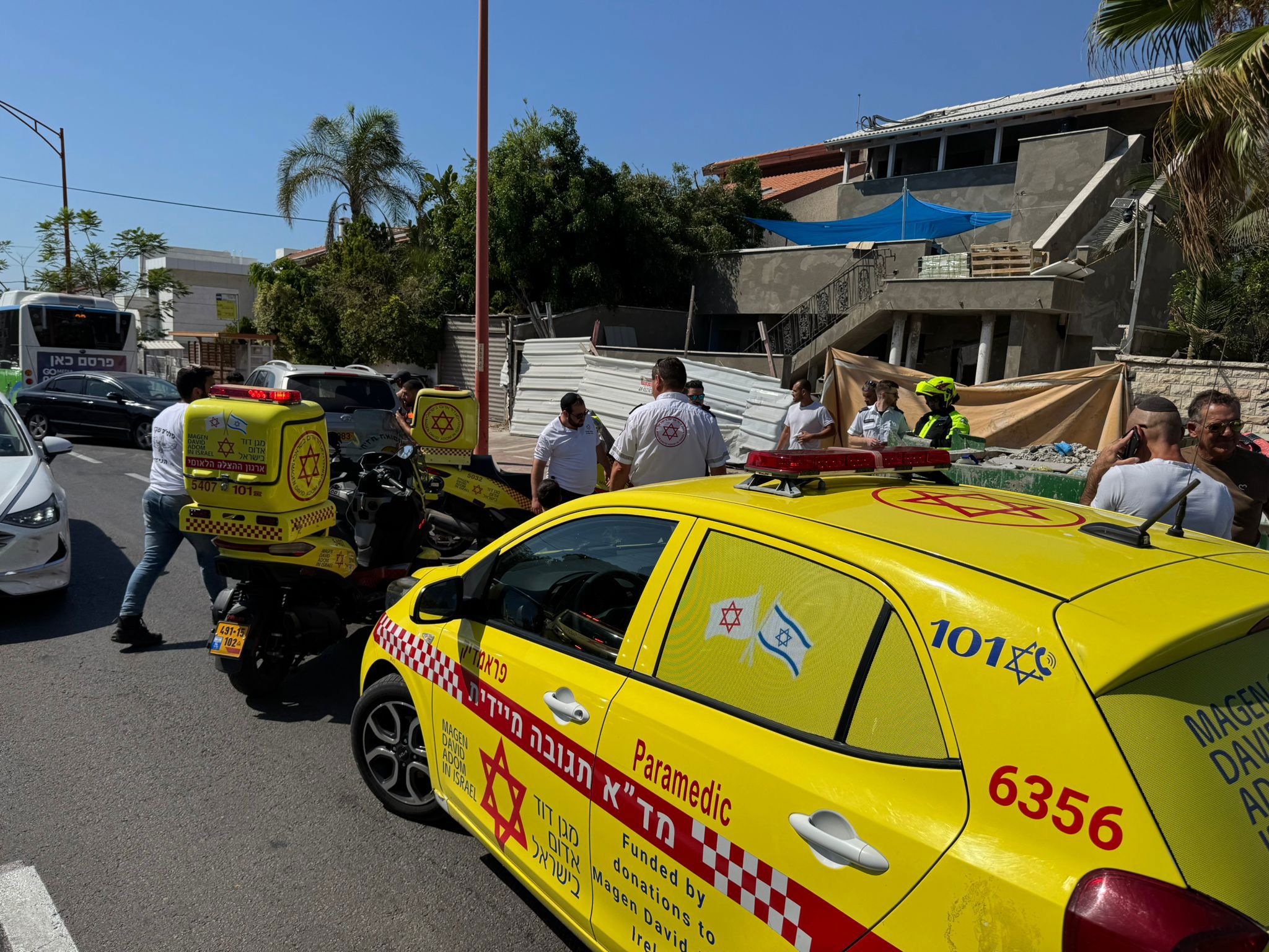 זירת התאונה באשדוד