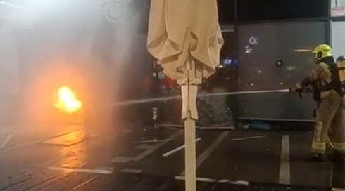 השריפה שפרצה בסניף ג'פניקה בעפולה בעקבות השלכת רימון, 14.7.26