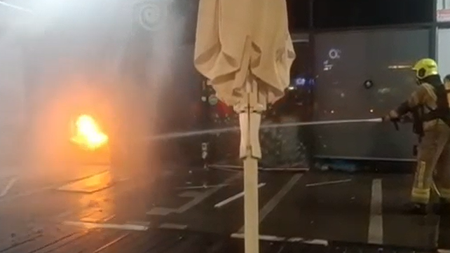 השריפה שפרצה בסניף ג'פניקה בעפולה בעקבות השלכת רימון, 14.7.26