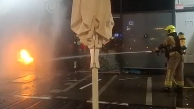 השריפה שפרצה בסניף ג'פניקה בעפולה בעקבות השלכת רימון, 14.7.26