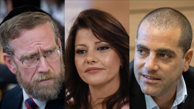 חברי הכנסת אופיר כץ, אורלי לוי-אבקסיס ויצחק פינדרוס