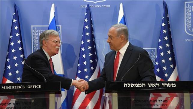 בנימין נתניהו וג'ון בולטון בפגישה בירושלים, יוני 2019