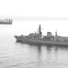 HMS Montrose protects ships at sea
