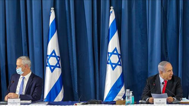 בנימין נתניהו ובני גנץ בישיבת הקבינט השבועית במשרד החוץ 14.06.20