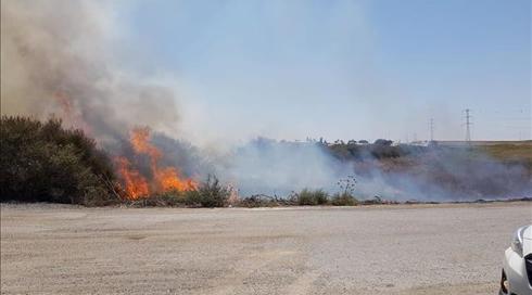 מתיחות בדרום: בלון תבערה ששוגר מעזה הצית שריפה במועצת שער הנגב