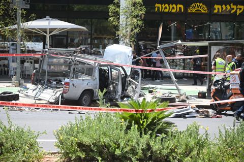 זירת פיגוע הדריסה בצפון ת