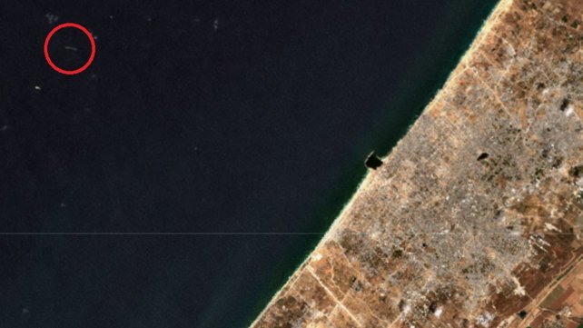 ספינה השייכת לחיל הים האמריקני נצפתה סמוך לעזה