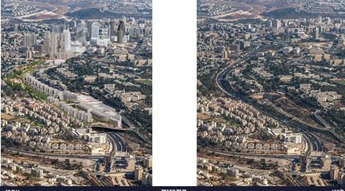 הבנייה החדשה בלב ירושלים - מעל הכביש המהיר