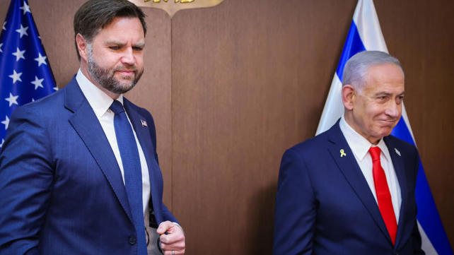 ג'יי די ואנס לצד ראש הממשלה בנימין נתניהו, אוקטובר 2025