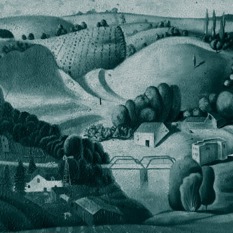 ארץ זבת חלב ודבש, ציור אמריקני מ 1910, יש המייחסים לגרנט ווד
