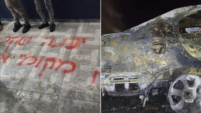 רכבים הוצתו וכתובת רוססה בכפר הפלסטיני פרעתא בשומרון, 20.12.19