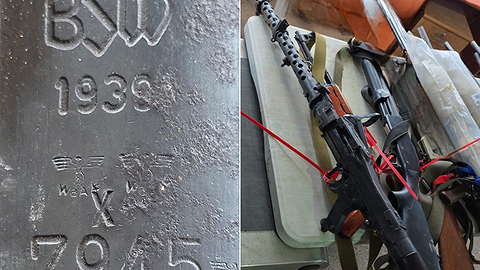 מקלע מדגם MG34 שנמצא על ידי צה