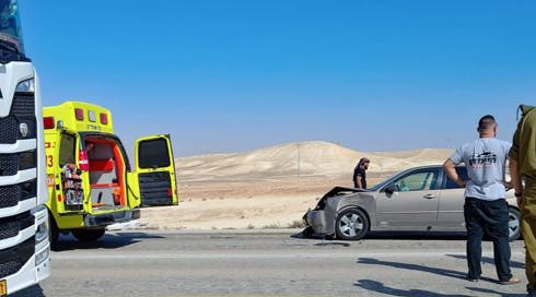 7 פצועים, בהם בת 6 ו-53 במצב קשה, בתאונת דרכים בצומת משאבים