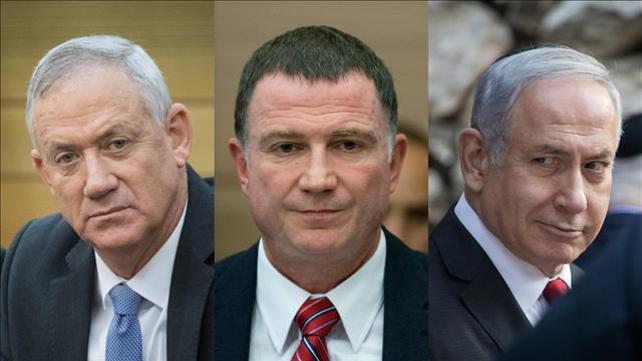 בנימין נתניהו, יולי יואל אדלשטיין, בני גנץ