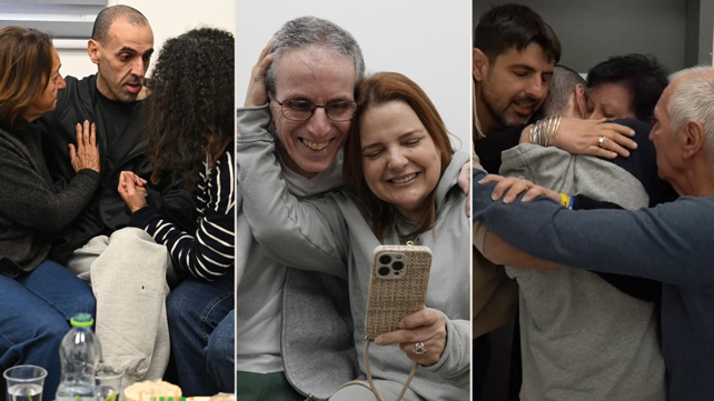 אור לוי, אוהד בן עמי ואלי שרעבי מתאחדים עם משפחותיהם