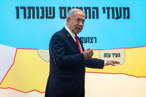ראש הממשלה נתניהו במסיבת עיתונאים, אוגוסט 25