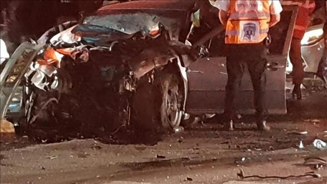 זירת התאונה בכביש 443, דצמבר 2019