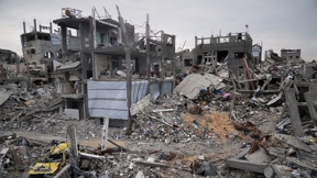הריסות במחנה הפליטים ג'באלייה שבעזה, פברואר 2025