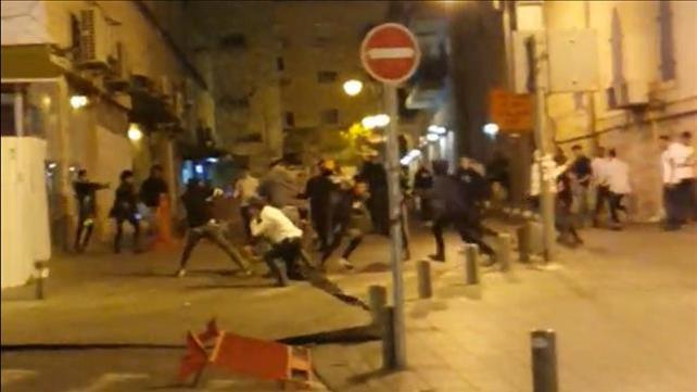 תיעוד קטטה בין יהודים וערבים ברחוב הלל בירושלים, 21.4.21