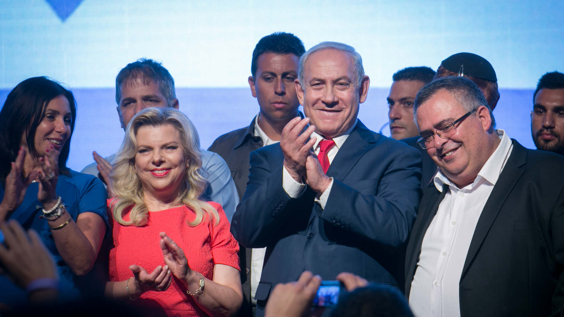 ראש הממשלה בנימין נתניהו, רעייתו שרה ויו"ר הקואליצ