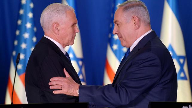 רה"מ בנימין נתניהו וסגן נשיא ארה"ב מייק פנס
