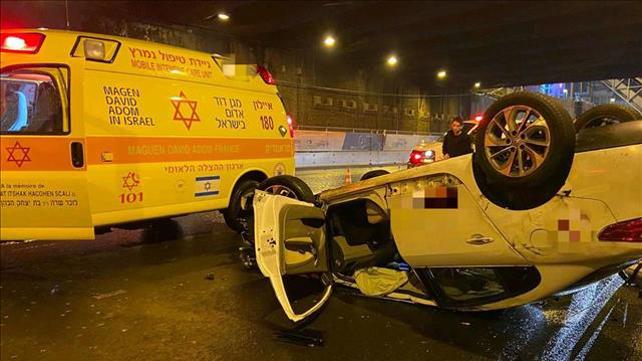 זירת התאונה בתל אביב, הבוקר