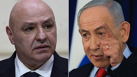 ראש הממשלה בנימין נתניהו ונשיא לבנון ג'וזף עאון
