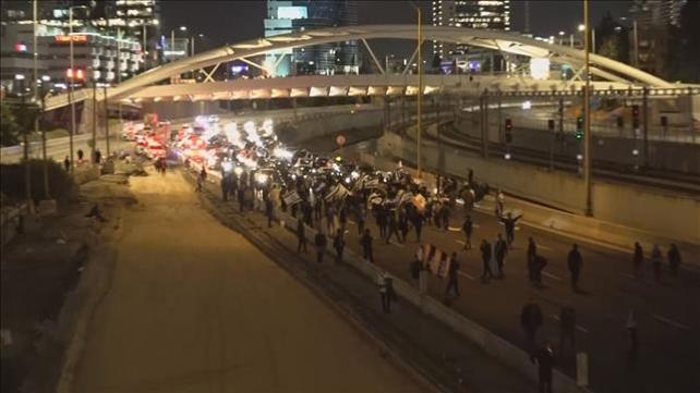 חסימת איילון בהפגנת הימין בתל אביב