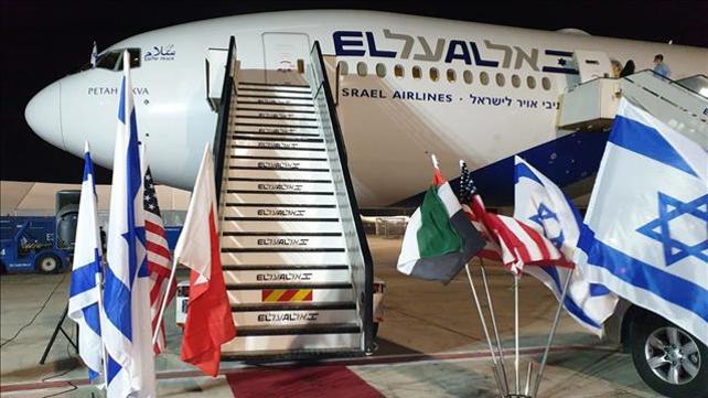 מטוס אל על בדרך לוושינגטון לקראת חתימת הסכם עם האמירויות 13.9.2020  