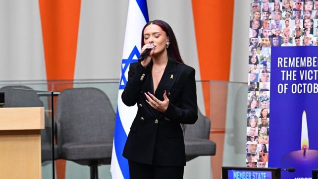 עדן גולן בטקס הזיכרון לטבח 7 באוקטובר באו"ם, הלילה