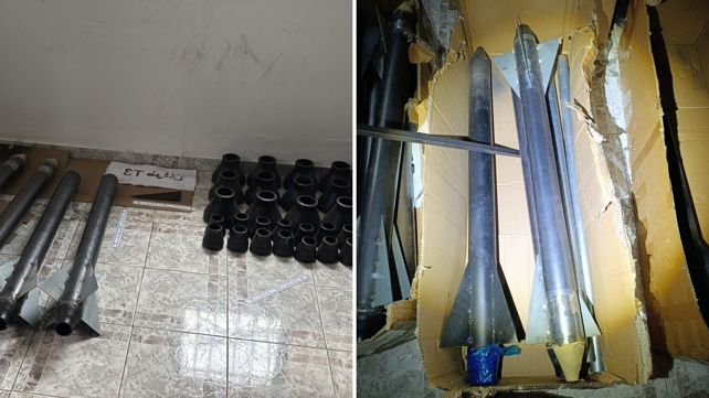 רקטות ואמצעי לחימה שנתפסו אצל חוליית טרור ביהודה ושומרון