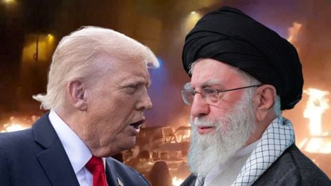 עלי חמינאי ודונלד טראמפ, על רקע המחאה באיראן
