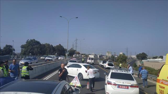 זירת התאונה בכביש 22, 08.11.19
